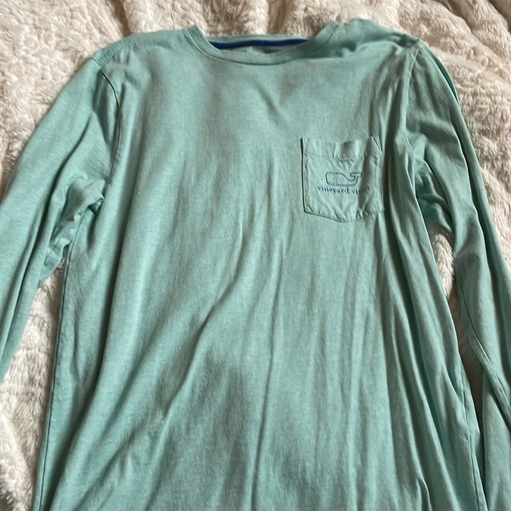 vineyard vines teal long sleeve